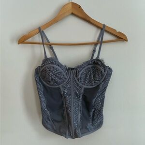 Garage Charcoal Lace Bustier